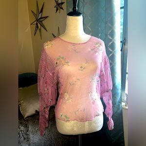 Sheer blouse pink Zara size small